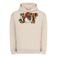 Pigment French Oak african american santa joy with sunflowers Urban Hoodie - RanaPortraitStore