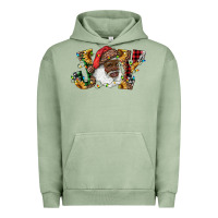 Pigment Oil Green african american santa joy with sunflowers Urban Hoodie - RanaPortraitStore