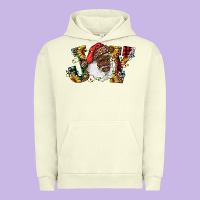 African American Santa Joy With Sunflowers Urban Hoodie Designed By Ranaportraitstore