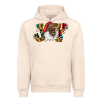 Sandshell african american santa joy with sunflowers Urban Hoodie - RanaPortraitStore