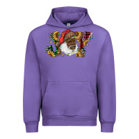 Tulip african american santa joy with sunflowers Urban Hoodie - RanaPortraitStore