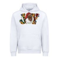 White african american santa joy with sunflowers Urban Hoodie - RanaPortraitStore
