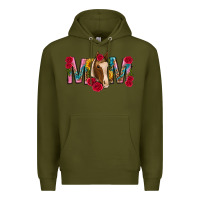 Army Green mom with horse mothers day Premium Hoodie - texasbilliewilder