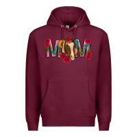 Burgundy mom with horse mothers day Premium Hoodie - texasbilliewilder