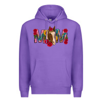 Purple mom with horse mothers day Premium Hoodie - texasbilliewilder