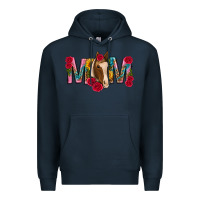 Navy mom with horse mothers day Premium Hoodie - texasbilliewilder