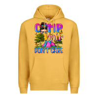 Mustard camp hair don't care Premium Hoodie - Zillion Design Studio