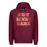 Burgundy most loved mama Premium Hoodie - texasbilliewilder