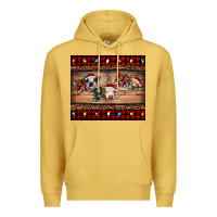 Antique Gold hohoho christmas cows Premium Hoodie - RanaPortraitStore