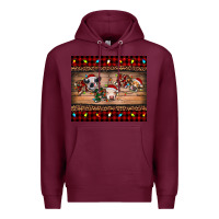 Burgundy hohoho christmas cows Premium Hoodie - RanaPortraitStore