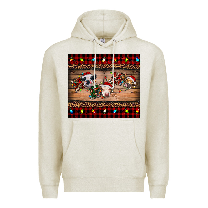 Hohoho Christmas Cows Premium Hoodie by RanaPortraitStore | Teevron