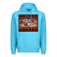 Ocean Blue hohoho christmas cows Premium Hoodie - RanaPortraitStore