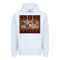 White hohoho christmas cows Premium Hoodie - RanaPortraitStore