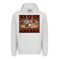 Dove Grey hohoho christmas cows Premium Hoodie - RanaPortraitStore