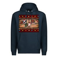 Navy hohoho christmas cows Premium Hoodie - RanaPortraitStore