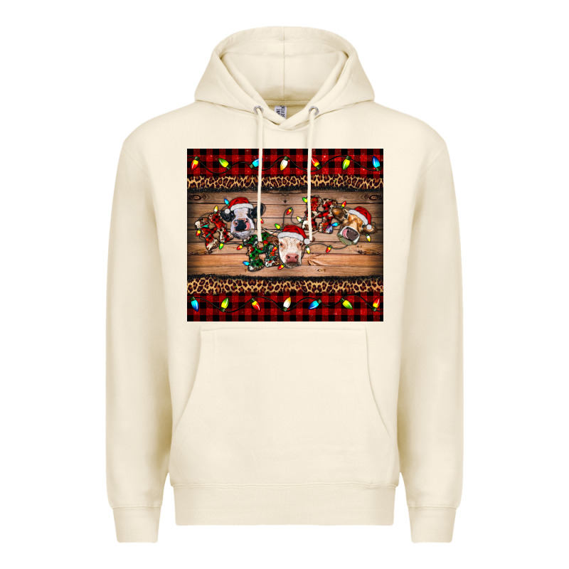 Hohoho Christmas Cows Premium Hoodie by RanaPortraitStore | Teevron