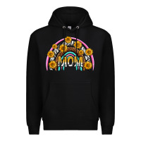 Black mom with sunflower rainbow mothers day Premium Hoodie - texasbilliewilder