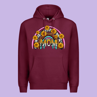 Mom With Sunflower Rainbow Mothers Day Premium Hoodie Designed By Texasbilliewilder