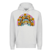 Dove Grey mom with sunflower rainbow mothers day Premium Hoodie - texasbilliewilder