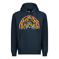 Navy mom with sunflower rainbow mothers day Premium Hoodie - texasbilliewilder