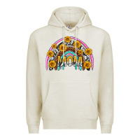 Oatmeal Heather mom with sunflower rainbow mothers day Premium Hoodie - texasbilliewilder