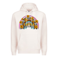 Pale Pink mom with sunflower rainbow mothers day Premium Hoodie - texasbilliewilder