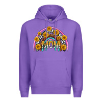 Purple mom with sunflower rainbow mothers day Premium Hoodie - texasbilliewilder