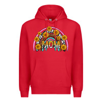Red mom with sunflower rainbow mothers day Premium Hoodie - texasbilliewilder