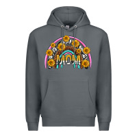 Rock mom with sunflower rainbow mothers day Premium Hoodie - texasbilliewilder