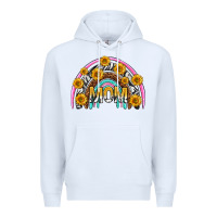 White mom with sunflower rainbow mothers day Premium Hoodie - texasbilliewilder