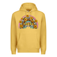 Antique Gold mom with sunflower rainbow mothers day Premium Hoodie - texasbilliewilder