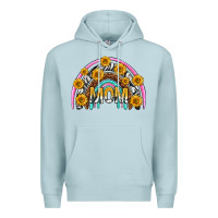 Blue Mist mom with sunflower rainbow mothers day Premium Hoodie - texasbilliewilder