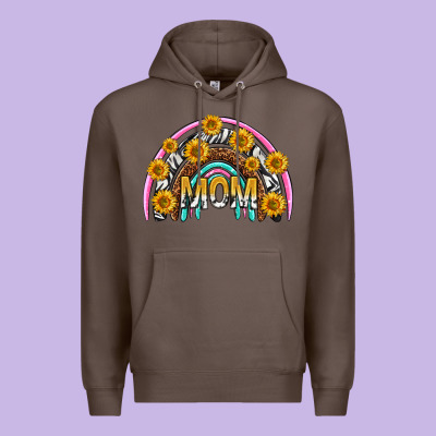 Mom With Sunflower Rainbow Mothers Day Premium Hoodie Designed By Texasbilliewilder