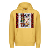 Antique Gold ho ho ho christmas cow Premium Hoodie - RanaPortraitStore