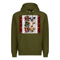 Army Green ho ho ho christmas cow Premium Hoodie - RanaPortraitStore