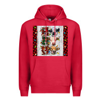 Cardinal ho ho ho christmas cow Premium Hoodie - RanaPortraitStore