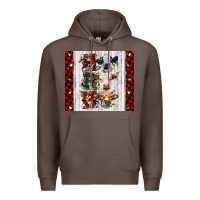 Coffee ho ho ho christmas cow Premium Hoodie - RanaPortraitStore