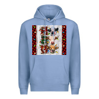 Colony Blue ho ho ho christmas cow Premium Hoodie - RanaPortraitStore
