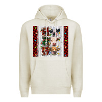 Oatmeal Heather ho ho ho christmas cow Premium Hoodie - RanaPortraitStore