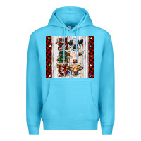 Ocean Blue ho ho ho christmas cow Premium Hoodie - RanaPortraitStore