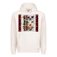 Pale Pink ho ho ho christmas cow Premium Hoodie - RanaPortraitStore