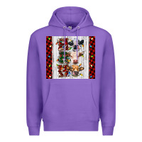 Purple ho ho ho christmas cow Premium Hoodie - RanaPortraitStore