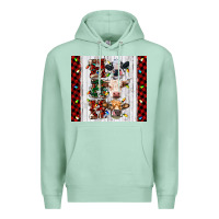 Seafoam ho ho ho christmas cow Premium Hoodie - RanaPortraitStore