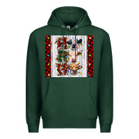 Sports Green ho ho ho christmas cow Premium Hoodie - RanaPortraitStore