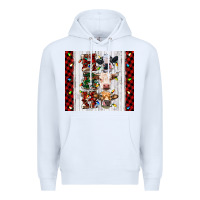 White ho ho ho christmas cow Premium Hoodie - RanaPortraitStore
