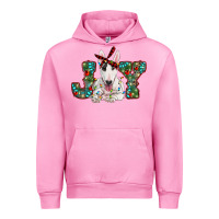 Fuchsia Pink Christmas joy bull terrier Urban Hoodie - RanaPortraitStore