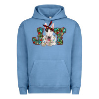 Pigment Pebble Blue Christmas joy bull terrier Urban Hoodie - RanaPortraitStore