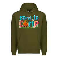 Army Green born to camp Premium Hoodie - Zillion Design Studio