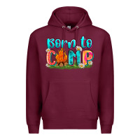 Burgundy born to camp Premium Hoodie - Zillion Design Studio