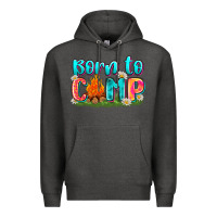 Charcoal Heather born to camp Premium Hoodie - Zillion Design Studio